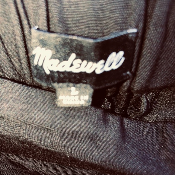 Madewell size  large black lightweight dress pants fits 12-14 tapered leg - Picture 2 of 12